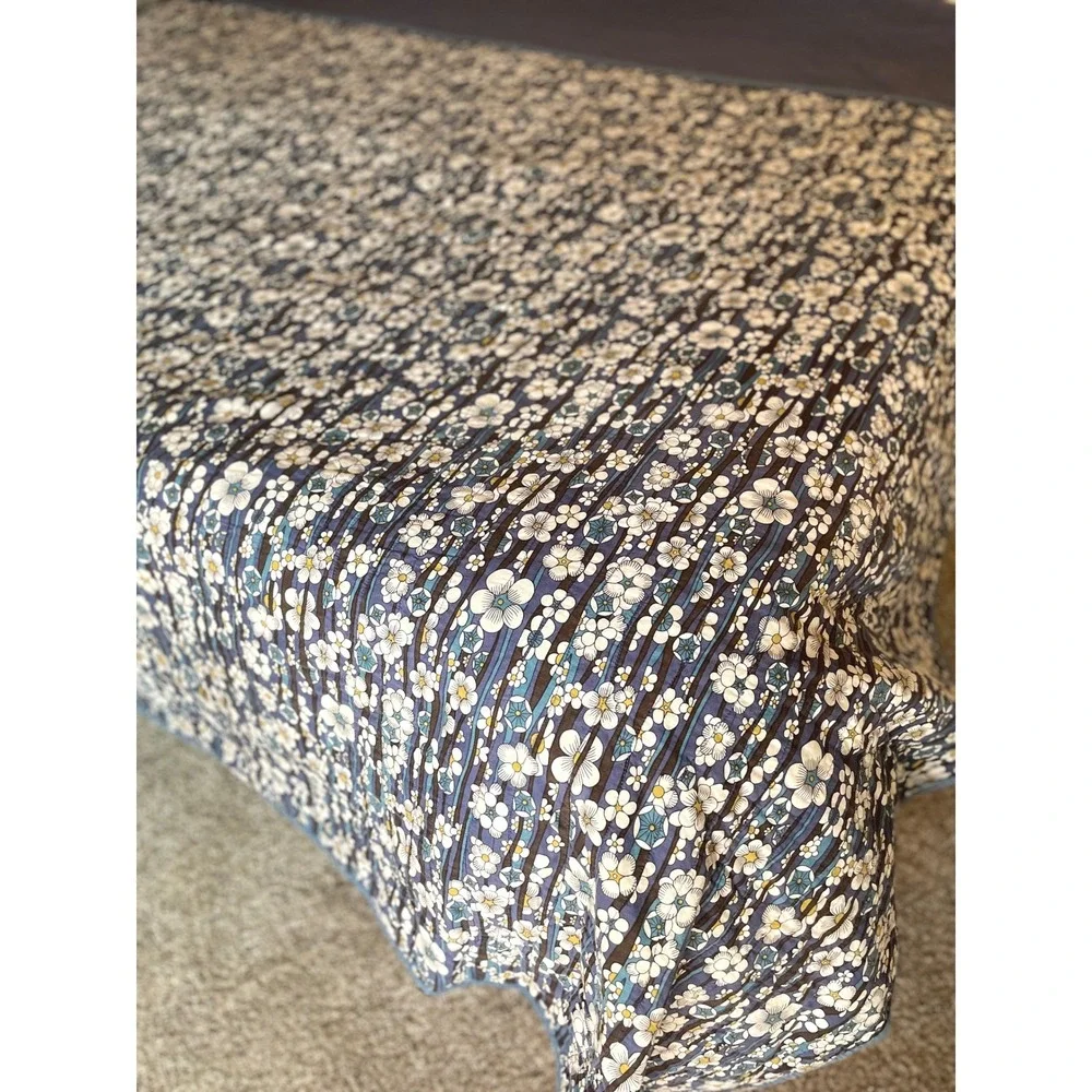Liberty of London X Target Floral Quilted Coverlet Full/Queen Blue Reversible